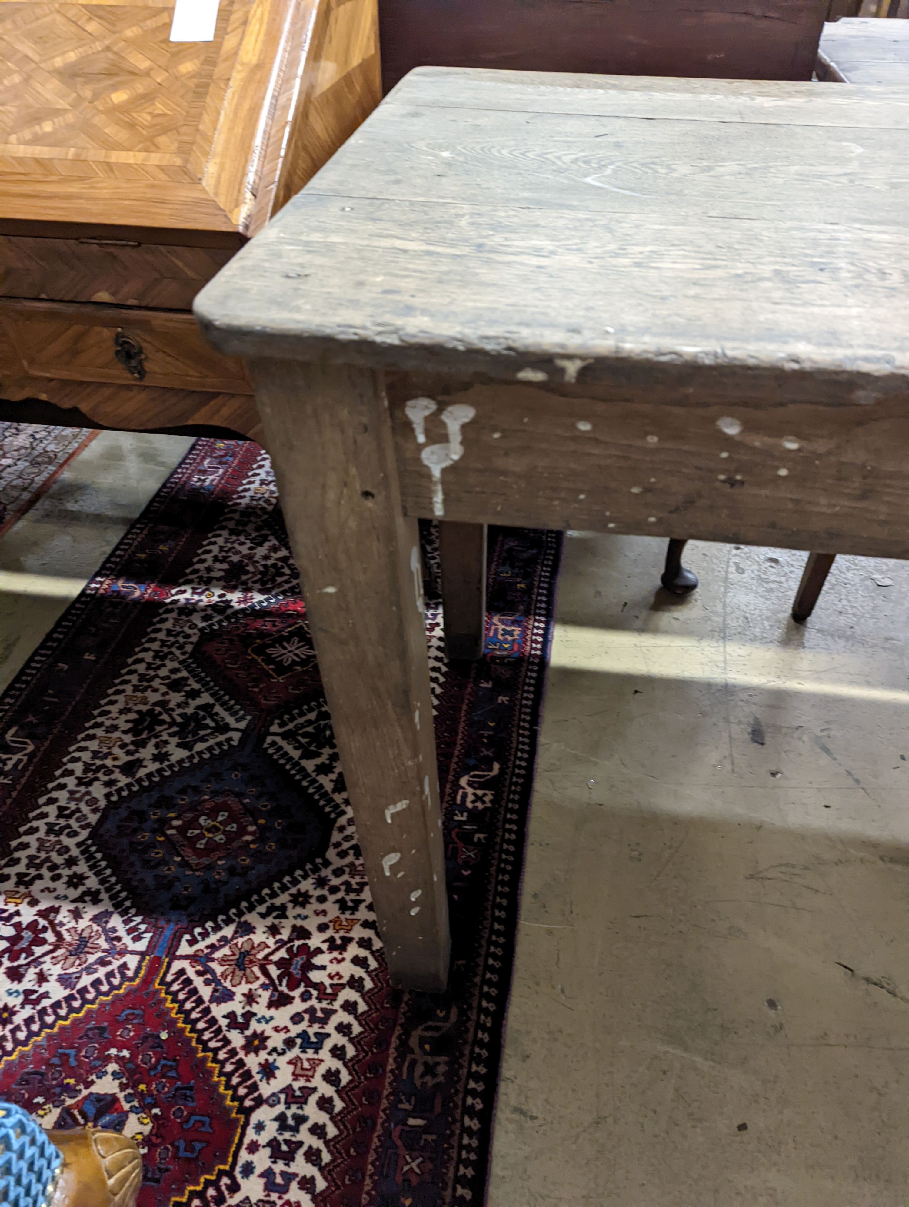 An oak Farmhouse Table. W-153cm, D-68cm, H-77cm.